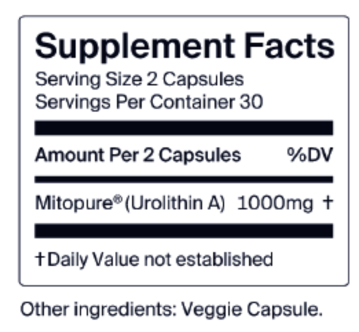 Mitopure PRO (Urolithin A) 1000mg | James Clinic Apothecary